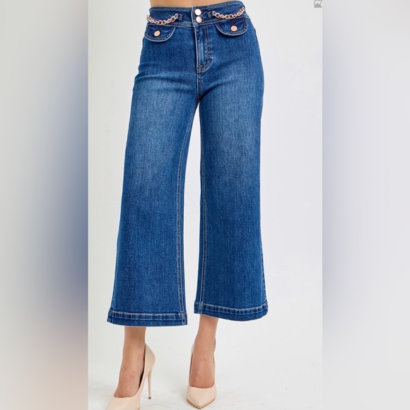 Stylish Indigo Wide Leg Women's Jeans NWT - Picture 4 of 6